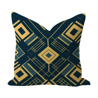 WSDESDEC Geometric Ikat Pillow Cover, 22 x 22 in, Jute and Linen, Vintage, Minimalist, Square