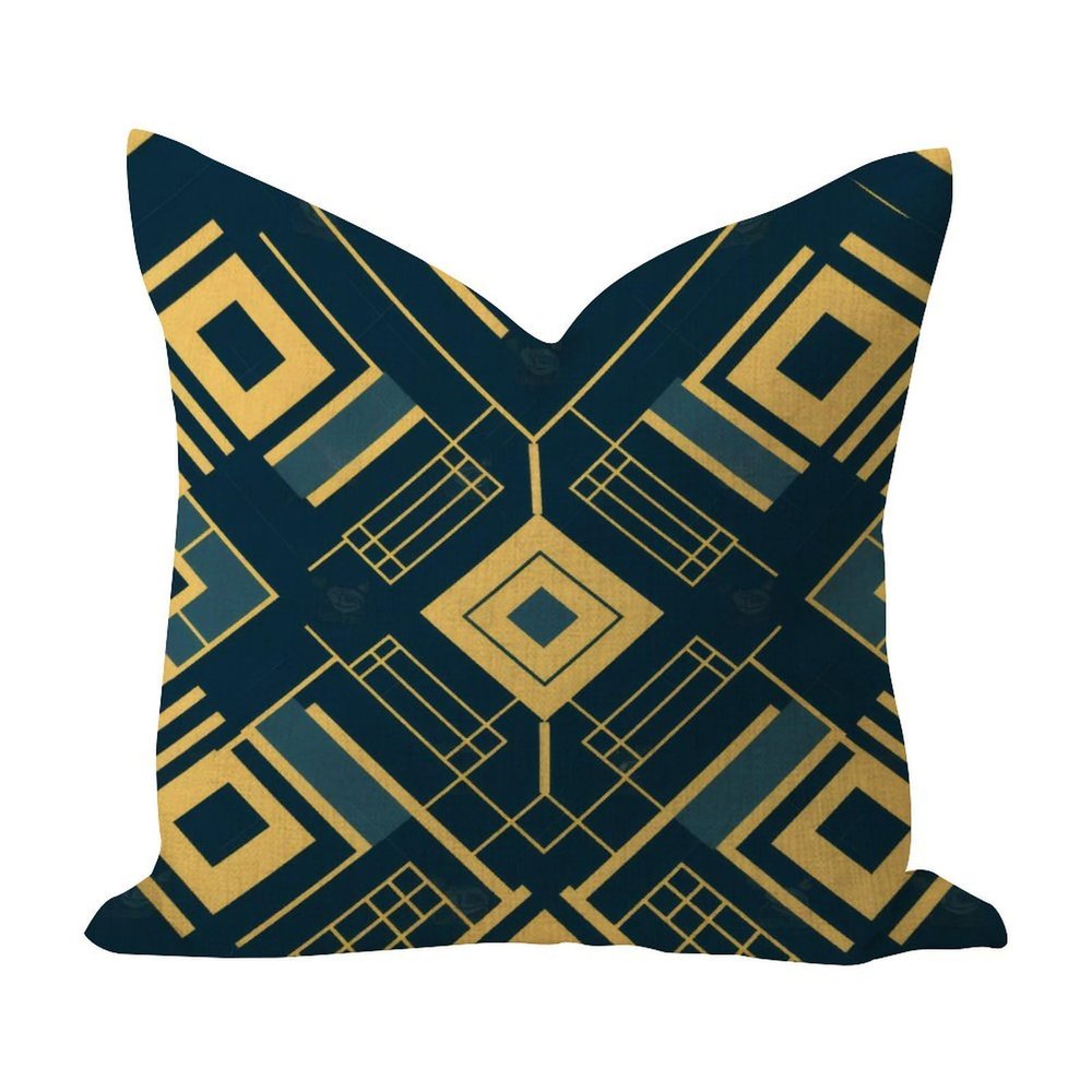 WSDESDEC Geometric Ikat Pillow Cover, 22 x 22 in, Jute and Linen, Vintage, Minimalist, Square