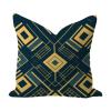 WSDESDEC Geometric Ikat Pillow Cover, 22 x 22 in, Jute and Linen, Vintage, Minimalist, Square view 1