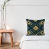 WSDESDEC Geometric Ikat Pillow Cover, 22 x 22 in, Jute and Linen, Vintage, Minimalist, Square view 2