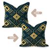 WSDESDEC Geometric Ikat Pillow Cover, 22 x 22 in, Jute and Linen, Vintage, Minimalist, Square view 4