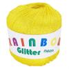 Rainbow Glitter - Glitter Ribbon Yarn, 25 g Ball (Neon Yellow) view 1