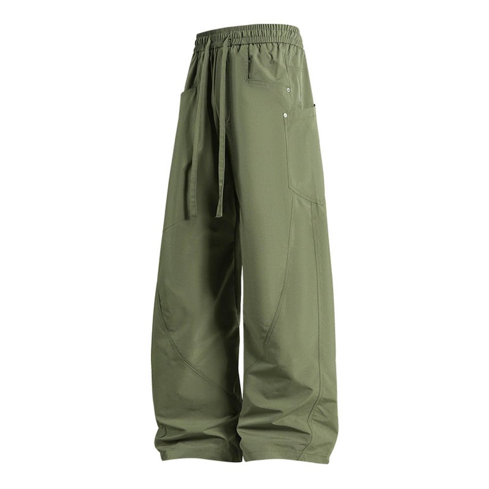 RUMAOZIA Men's Hip-Hop Cargo Pants, Baggy Straight-Leg Loose Fit