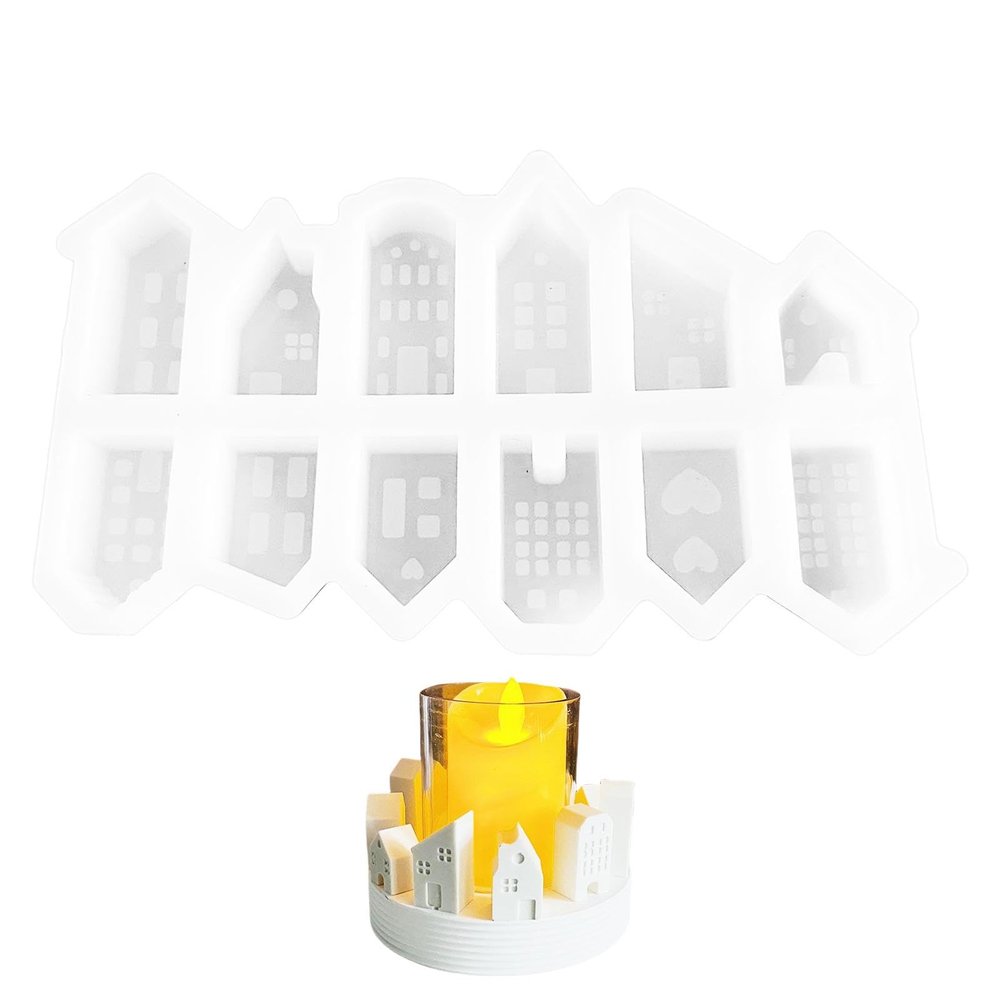 Silicone House Casting Mold for Christmas Decor