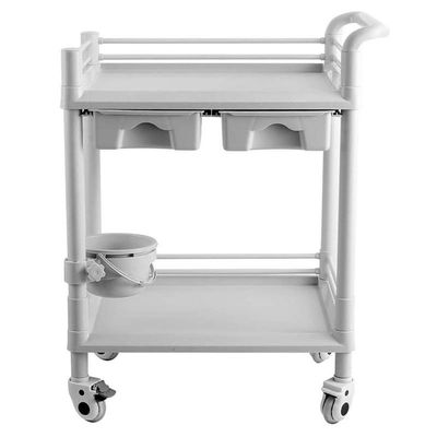 Simple Idea Trolley on Wheels, Tool Cart for Abdominal Muscles, Medical Equipment, Utility Cart with Drawers and Waste Bucket, 2/3-Tier Beauty Salon Cart, 100 kg Load Capacity