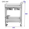 Simple Idea Trolley on Wheels, Tool Cart for Abdominal Muscles, Medical Equipment, Utility Cart with Drawers and Waste Bucket, 2/3-Tier Beauty Salon Cart, 100 kg Load Capacity view 2