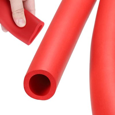 1.95 m Foam Tube, ID 18–32 mm, Flexible Non-Slip Pipe Insulation for Fitness Equipment, 28 mm ID × 38 mm OD, Red