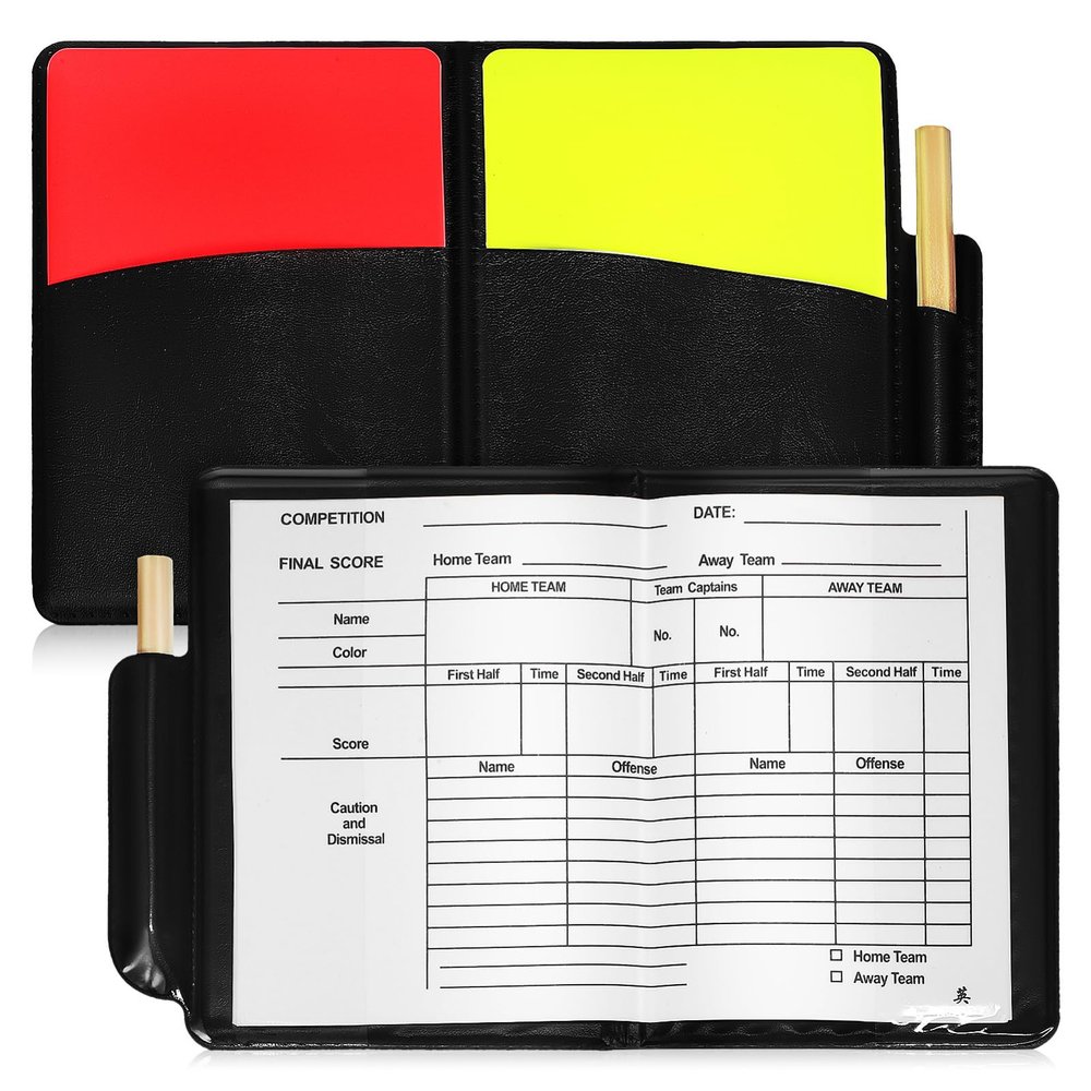 Toyvian 2-Pack Soccer Referee Cards with Note Sheets