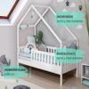 TiCAA Lou Convertible House Floor Bed, 90/100/120/140 x 200 cm, for Boys & Girls view 4