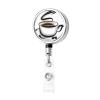Retractable Metal Keychain with “Coffee Cup and Coffee Beans” Text view 2