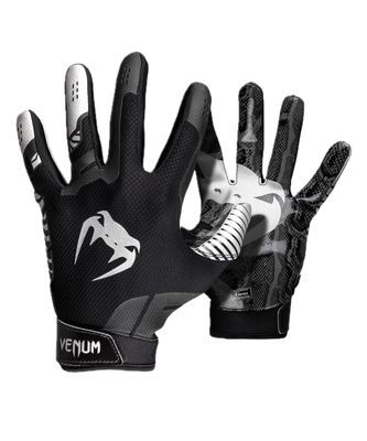 Venum Elite Football Gloves, Black/Silver