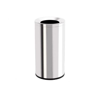 RUNZE765Z 15L Stainless Steel Wastebasket, Open Top, Silver