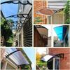 Door Canopy with Side Panel, Gutter and Aluminum Alloy Brackets, 100 x 440 cm view 3