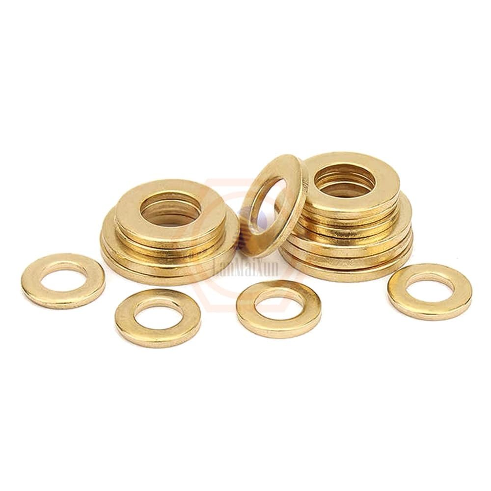 20 Brass Flat Washers, 6 mm x 16 mm x 2 mm