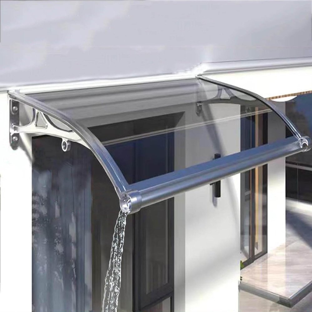 Door Awning, Silver, 80 x 200 cm