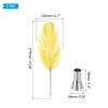 PATIKIL Feather Pens, 2-Pack, 0.5 mm Vintage Calligraphy Pens with Ostrich Feathers and 2 Holders, Yellow view 2