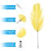 PATIKIL Feather Pens, 2-Pack, 0.5 mm Vintage Calligraphy Pens with Ostrich Feathers and 2 Holders, Yellow view 3