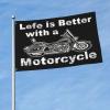Funny “Life Is Better with a Motorcycle” Flag, 90 x 150 cm view 2