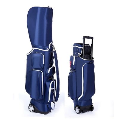 Golf Cart Bag for Women/Men with Wheels and Handle, Lightweight Carry Bag with 5-Way Divider for the Driving Range (Blue)