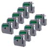 DULA Brother-Compatible M K731 Label Tape, 10 Cassettes, Black on Green, 12 mm x 8 m view 1