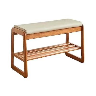 Bamboo Shoe Bench with Storage for Entryway