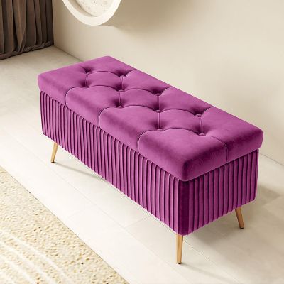 Rectangular Storage Bench, Storage Cabinet/Bedroom Bench, Wooden Storage Bench for Entryway, 001, 120 × 40 × 45 cm