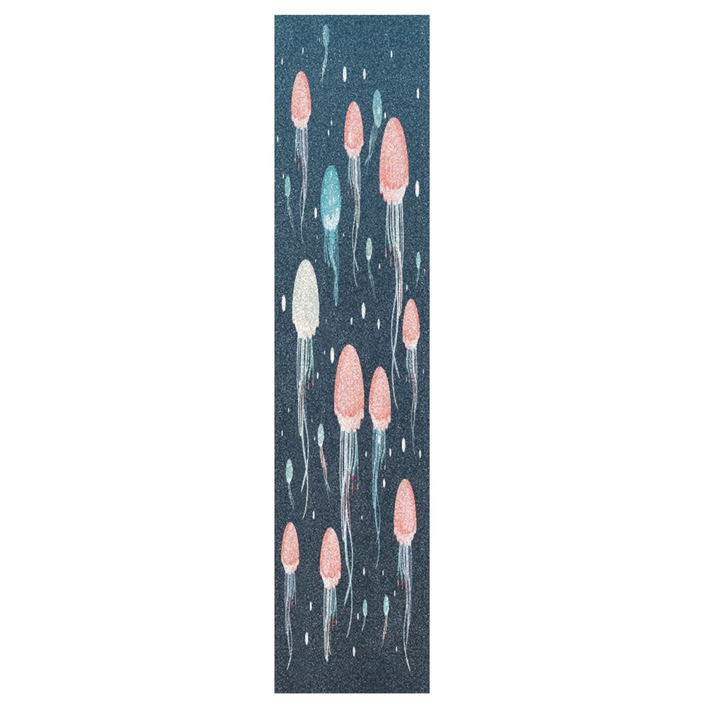 KAAVIYO Repeating Jellyfish Pattern Skateboard Grip Tape, Non-Slip Self-Adhesive, 9 x 33 in / 44 x 10 in, 1 Piece