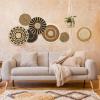 JNTFNE Woven Hanging Wall Baskets, 7-Piece Set, Round Boho Wall Baskets, Handmade Seagrass, Rustic Natural Decorative Bowls for Living Room, Bedroom, Kitchen view 2
