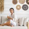 JNTFNE Woven Hanging Wall Baskets, 7-Piece Set, Round Boho Wall Baskets, Handmade Seagrass, Rustic Natural Decorative Bowls for Living Room, Bedroom, Kitchen view 3
