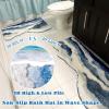 Blue 3D Wave Bathroom Rug, TPR Non-Slip Bath Mat, 50 × 120 cm view 2