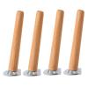 Wood Furniture Leg Set, 10/15/20/30/40/70 cm, with Screws, Mounting Plates and Non-Slip Pads view 1