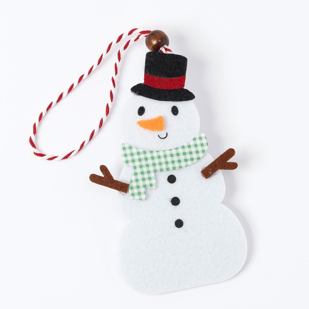 Mopec NA4955 Felt Snowman Ornaments, Multicolor, 6.7 x 10.7 x 0.3 cm, 12-Pack
