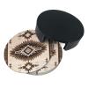 Indian Leather Drink Coasters, Round, Set of 6 with Holder view 2