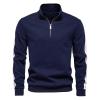 Bauzuoyo Men's Patchwork Fleece Pullover with Half-Zip view 1