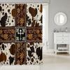 TDTRADD Cow and Retro Floral Shower Curtain, Brown 72 view 2
