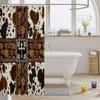 TDTRADD Cow and Retro Floral Shower Curtain, Brown 72 view 3