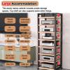 Freestanding Audio Stereo Rack, 5/6/7/8-Tier AV Media Stand with Casters, Black, 2.7 Tiers, 60 cm Wide view 4