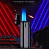 Metal Torch Lighter, Refillable Butane Lighter with Triple Jet Flame, Windproof and Adjustable (A) view 2