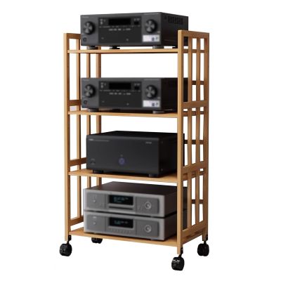 2/3/4/5-Tier Rack for Audio Components and Amplifiers, Modern Media Stand for Turntable, CD/DVD Player, Game Console, TV Box, Cable Box, or Wi-Fi Router