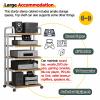 Modern Audio-Video Media Stand with Wheels, Corner Shelves, Stereo Audio Rack Tower (C, 50 x 40 view 4