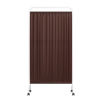 PSDLHMYQ Mobile Medical Privacy Screen Room Divider, Freestanding Partition for Ward/Beauty Salon/Health Pavilion, Folding Iron Frame, Blue Nylon-Silk Fabric (Brown, 3-Panel)