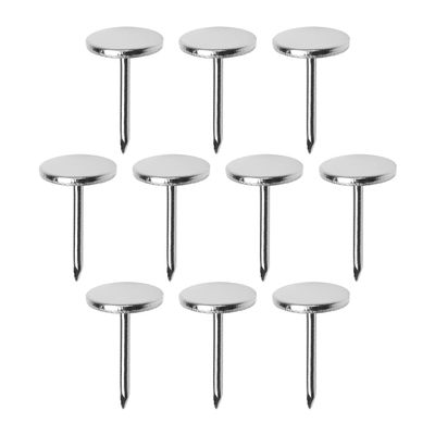 Tacks, Flat-Head Upholstery Nails, 11 x 15 mm (D x H), Silver-Colored, 100 pcs (Silver, 16 x 25 mm)