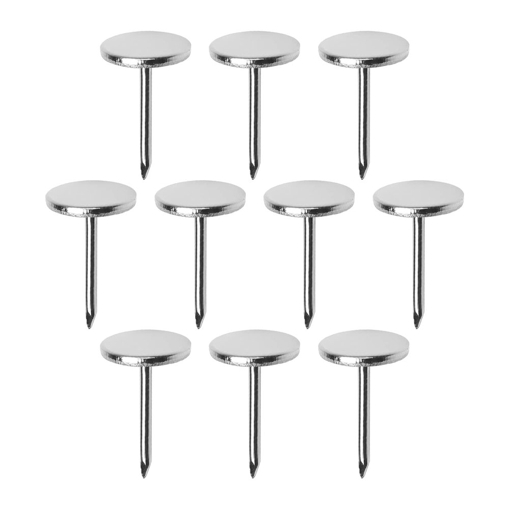 Tacks, Flat-Head Upholstery Nails, 11 x 15 mm (D x H), Silver-Colored, 100 pcs (Silver, 16 x 25 mm)