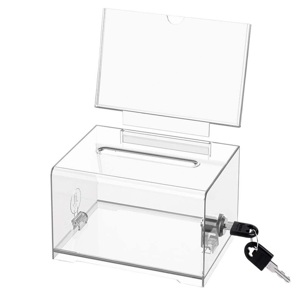zwxqe Business Card Collection Box | Transparent Multipurpose Drop Box