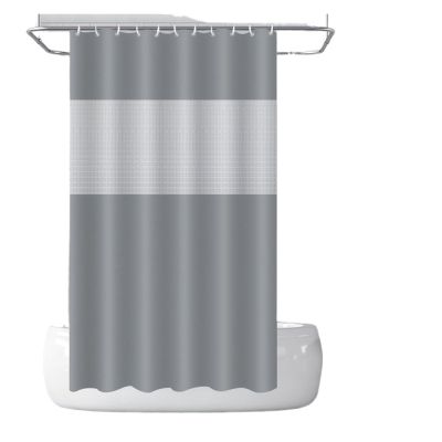 Transparent Bathroom Shower Curtain with 12 Hooks, Waterproof, 80 x 180 cm, Style H
