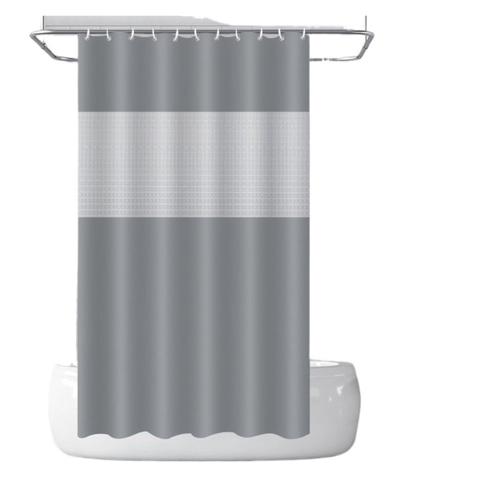 Transparent Bathroom Shower Curtain with 12 Hooks, Waterproof, 80 x 180 cm, Style H