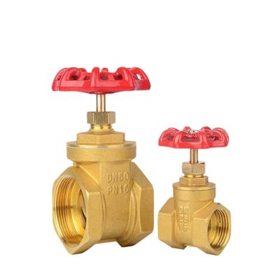 PHNOITPQ G 1/2", 3/4", 1", 1-1/2", 2" Female-Thread Brass Gate Valve DN15–DN50 with Steel Handwheel, Full Connection (DN15)