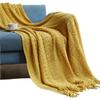 LiuliuBull Travel Camping Throw, Knitted Blanket for Bed and Sofa, Soft Bed Throw (Yellow) view 1