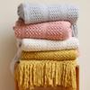 LiuliuBull Travel Camping Throw, Knitted Blanket for Bed and Sofa, Soft Bed Throw (Yellow) view 2