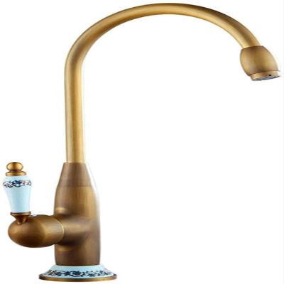 AITEKODVG Professional Kitchen Sink Faucet, Antique Blue and White Porcelain, Vintage Style, Hot and Cold Water Mixer